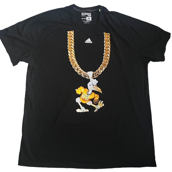 Adidas Miami Hurricanes Turnover Chain TShirt Mens Size XXL 2XL Black New - Picture 1 of 4